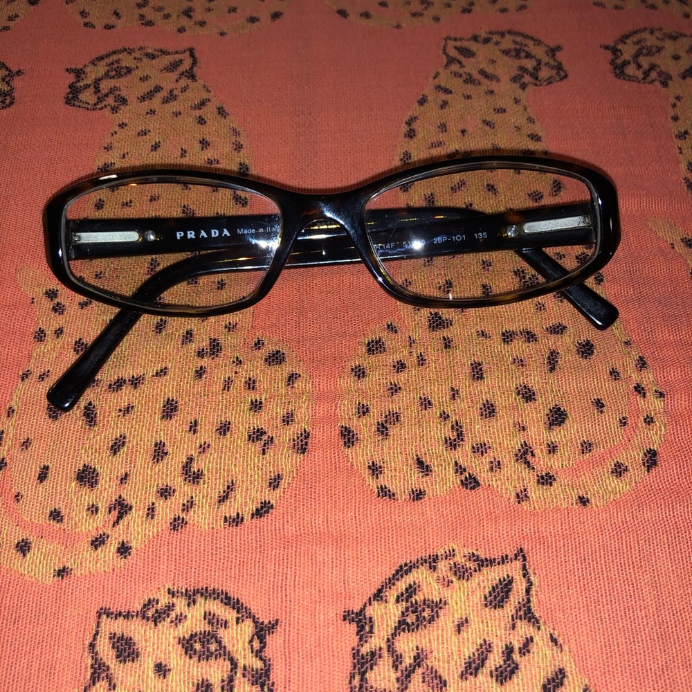 Prada Black Rectangular Optical Glasses